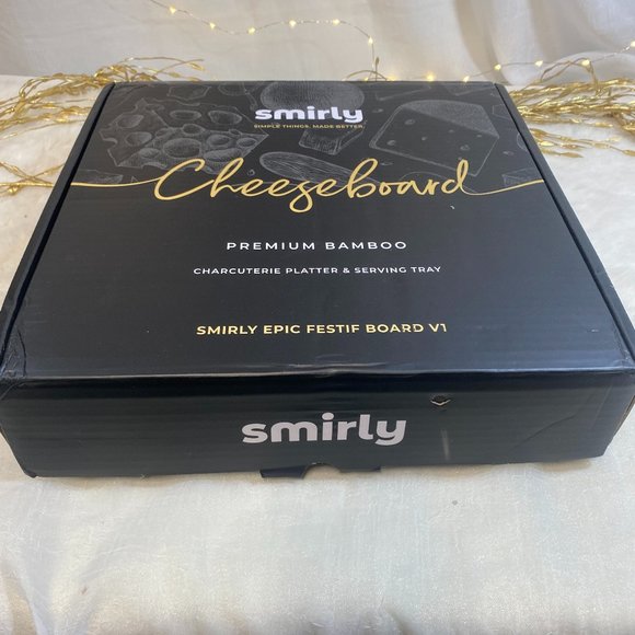 SMIRLY Charcuterie Boards Gift Set Large Bamboo Cheese Board Set & Utensils New - Picture 3 of 8